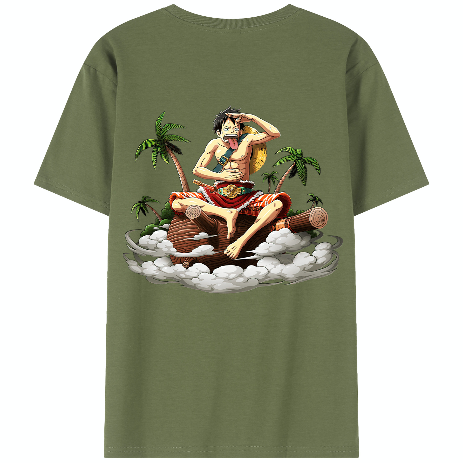 ワンピース モンキー・D・ルフィ ONE PIECE Monkey D. Luffy 綿100％半袖Tシャツ（背面プリント）